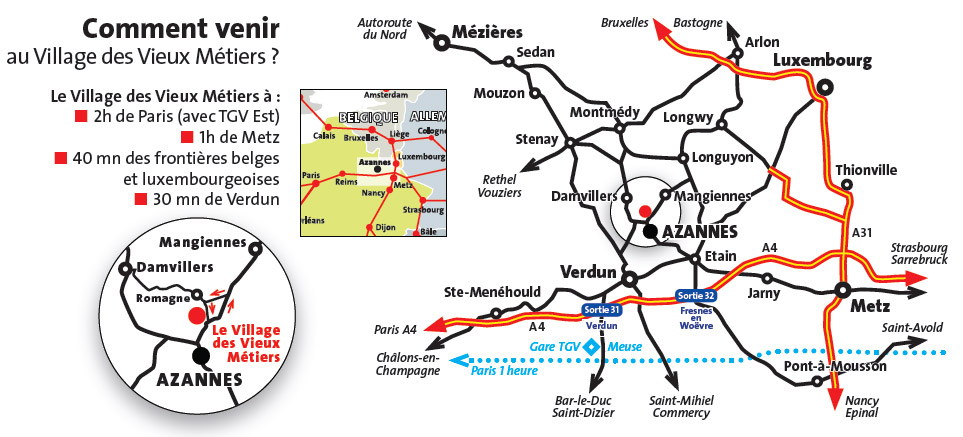 plan_situation Plan d'accès au village des Vieux Métiers